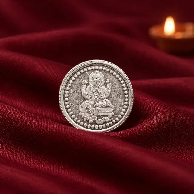 Unniyarcha 999 Pure Silver Lord Ganesha Puja Coin, 1 g