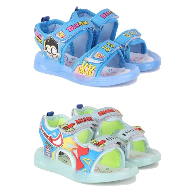 Sandals for Kids, Pack of 2 (Multicolor, 7 C)