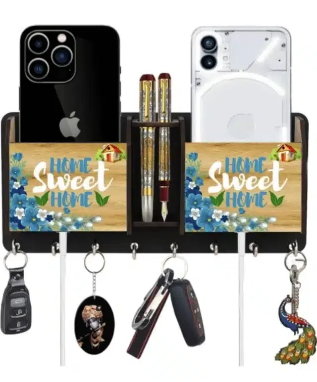 Wooden Key Holder, 9X5x2.5 Inches