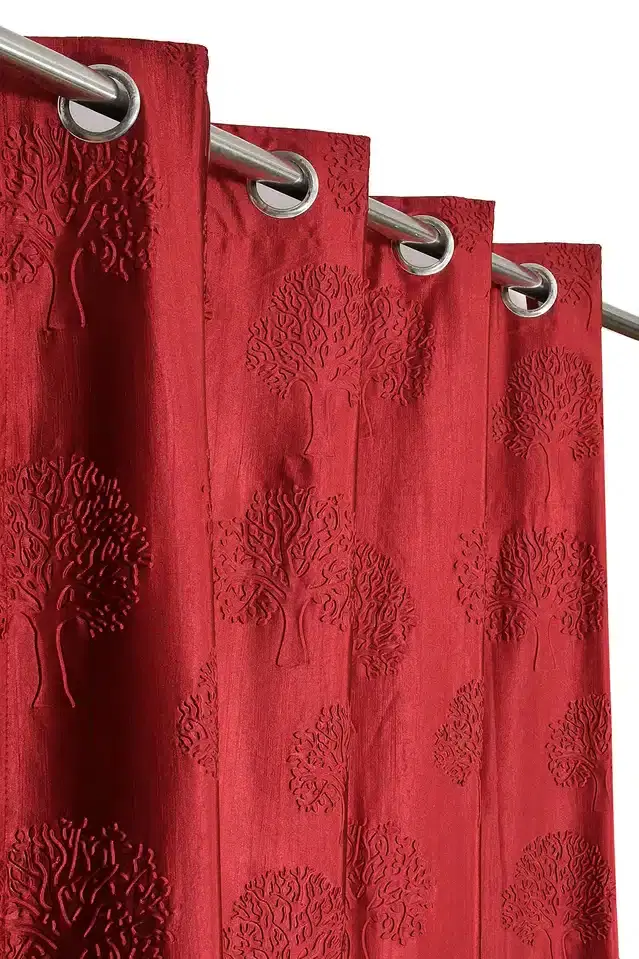 Curtains for Home, Maroon, 5 feet, Pack of 2
