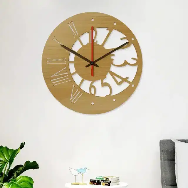 Designer Wooden Wall Clocks, Brown