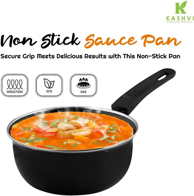 Cast Iron Cooking Sauce Pan, Black, 17 cm