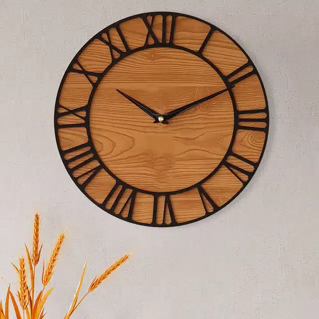 Designer Wooden Wall Clocks, Brown