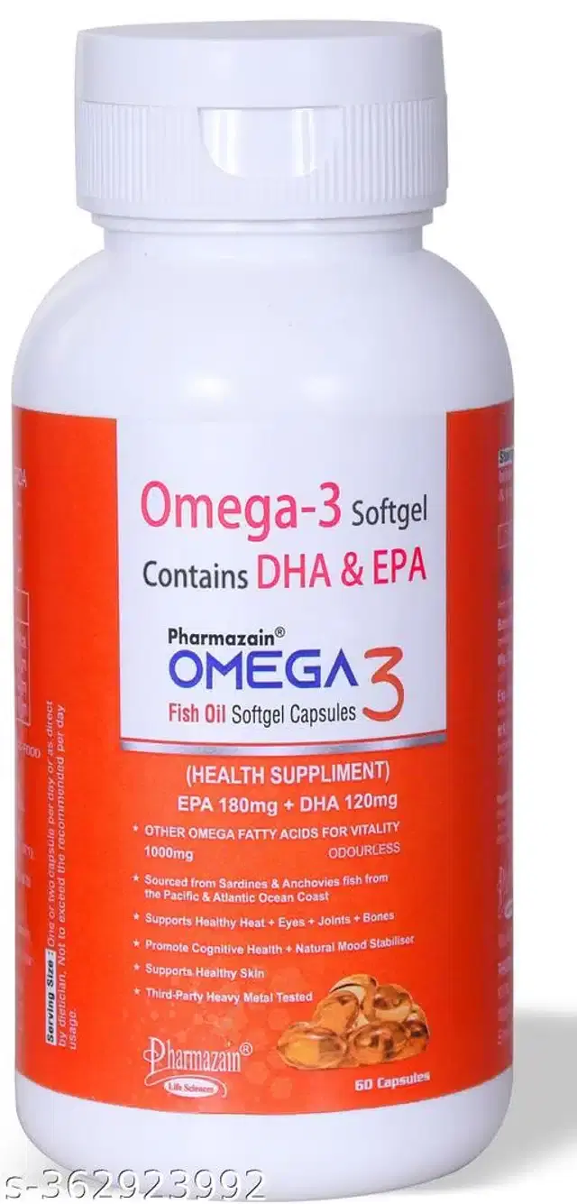 Omega-3 with DHA & EPA Multivitamin Softgel Capsules, Pack of 60