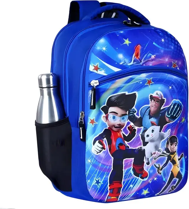 KG Medium 25L Kids Cartoon Backpack, Stylish Casual Bag for School, Picnic & Tuition (R-Blue)