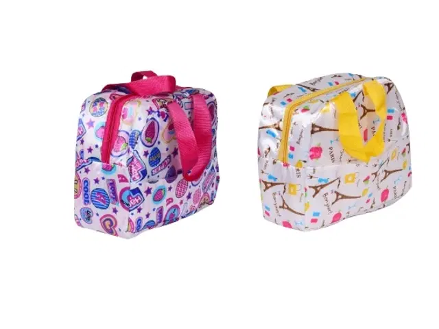 Canvas Lunch Box Bags, Multicolor, Pack of 2