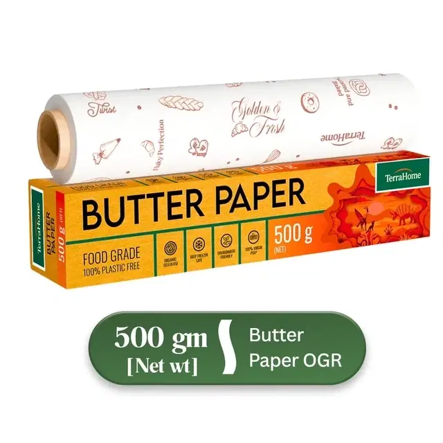 TerraHome OGR Butter Paper 500g Net Wt [With in-built Cutter]
