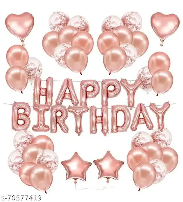Birthday Party Decoration Kit, Multicolor, Set of 37