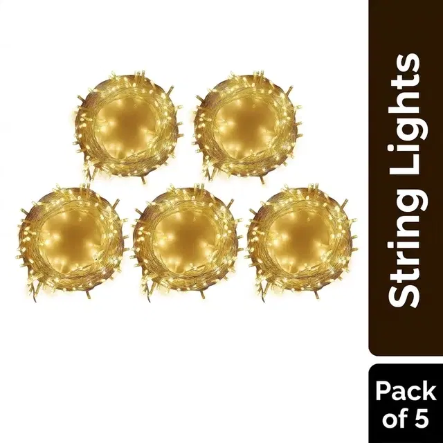 Mprow 15 Meter 54 Led's String Light, Warm White [Pack of 5]