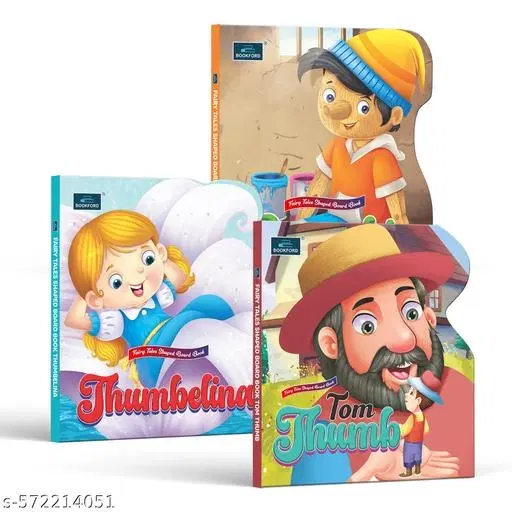 Fairy Tale Shaped Board Book | Pinocchio, Thumbelina, and Tom Thumb | for kids | classic story books | (Set of 3)