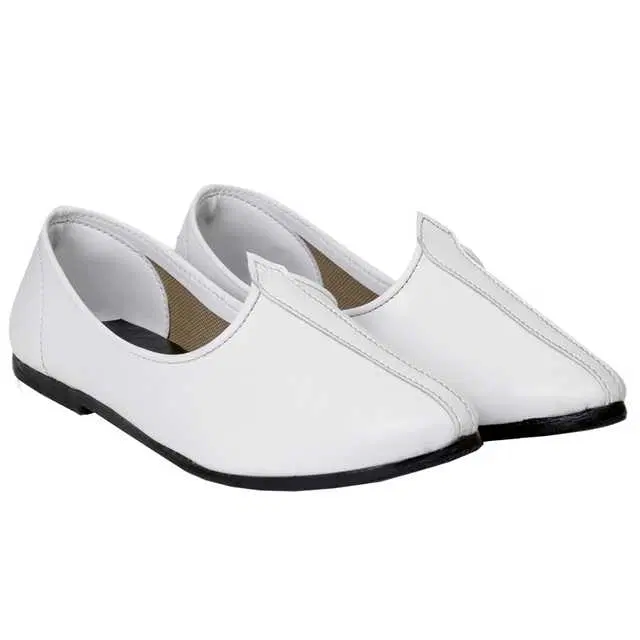Vitoria Stylish Jutti For Men And Boys (White, 5) (V-176)