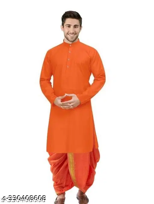 Kurta Set for Men (Orange, XL)