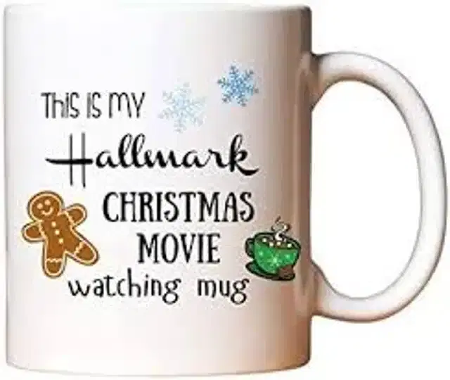 Ceremic Printed Coffee Mug, White, 350 ml