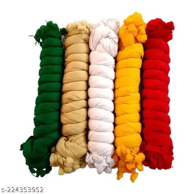 Dupatta for Women, Pack of 5 (Multicolor, 2 m)