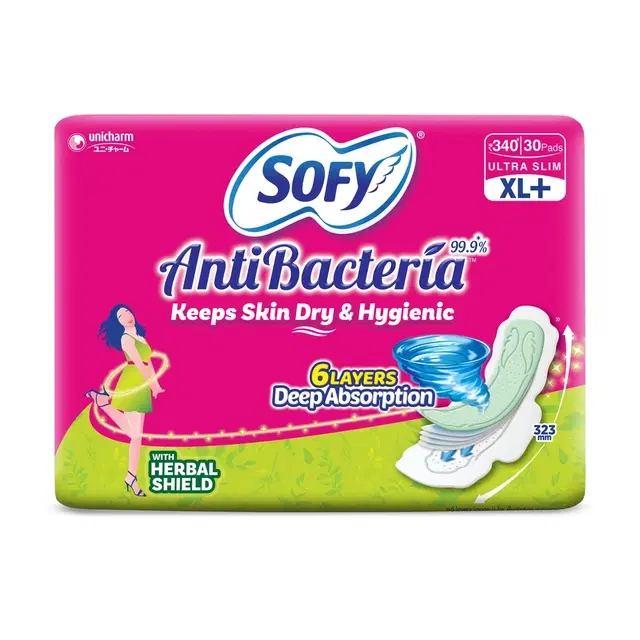 Sofy AntiBacteria Ultra Slim Sanitary Pads (XL+) - 30 pads