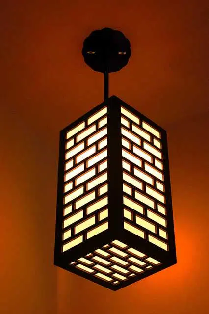 Willson Wooden Hanging Ceiling Light Lamp For Home & Office Decoration, Brown, 25.5 x 12 x 12 CM, NF-021