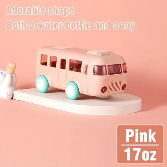 Plastic Bus Shape Sipper Bottle for Kids, Multicolor (1000 ml)