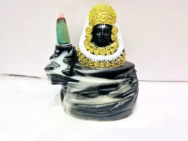 Backflow Smoke Fountain Incense Holder Showpiece, Black, 12 cm