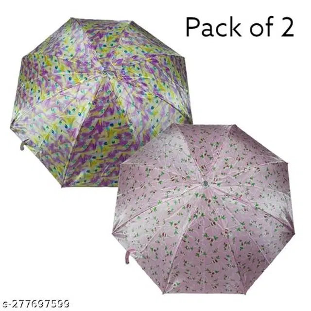 Polyester Foldable Umbrella, Assorted, Pack of 2