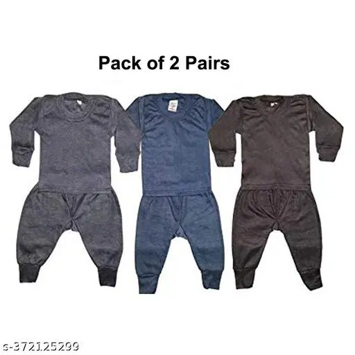 Woolen Thermal Set for Kids, Set of 2 (Multicolor, 0-3 Months)