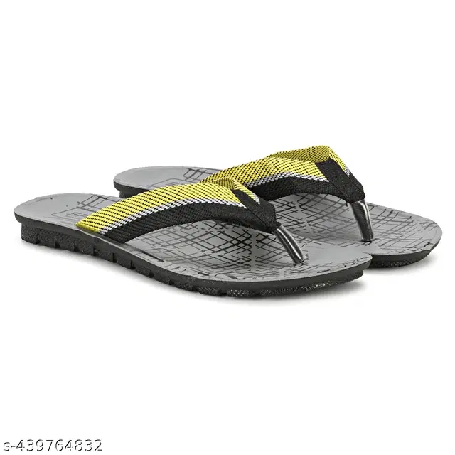 Flipflops for Men (Yellow & Grey, 6)