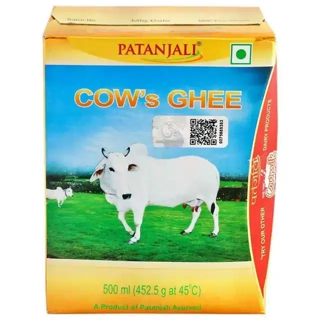 Patanjali Cow's Ghee 450 ml (Carton)