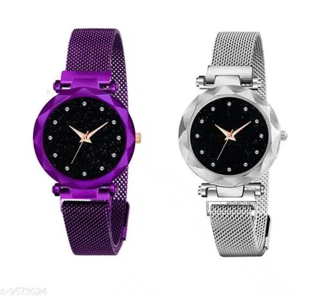 Analog Watch for Women, Pack of 2 (Multicolor)