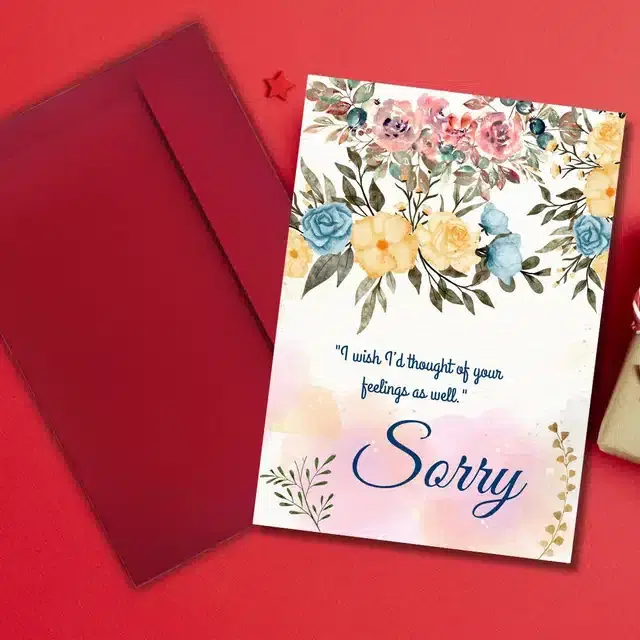 So Sorry Printed Card, Multicolor