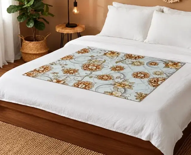 Waterproof Bed Server/Food Mat Big Brown Leaf