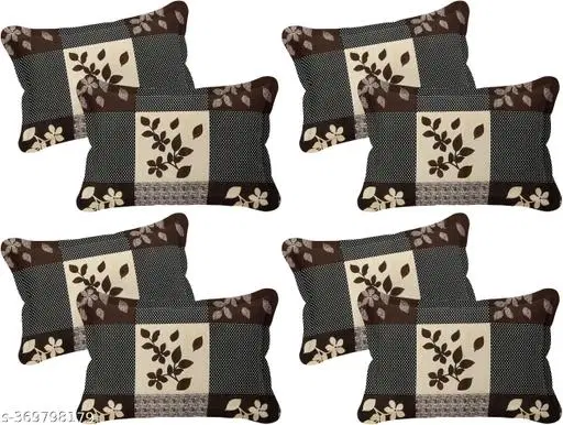 Cotton Pillow Covers, Multicolor, (17x27 inches), Pack of 8