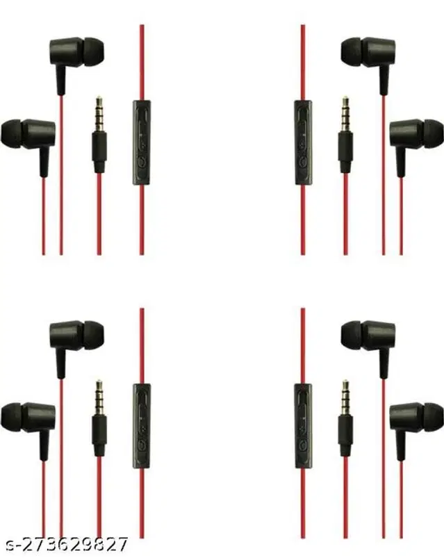 Premium 3.5 mm Jack Wired Earphones, Multicolor, Pack of 4