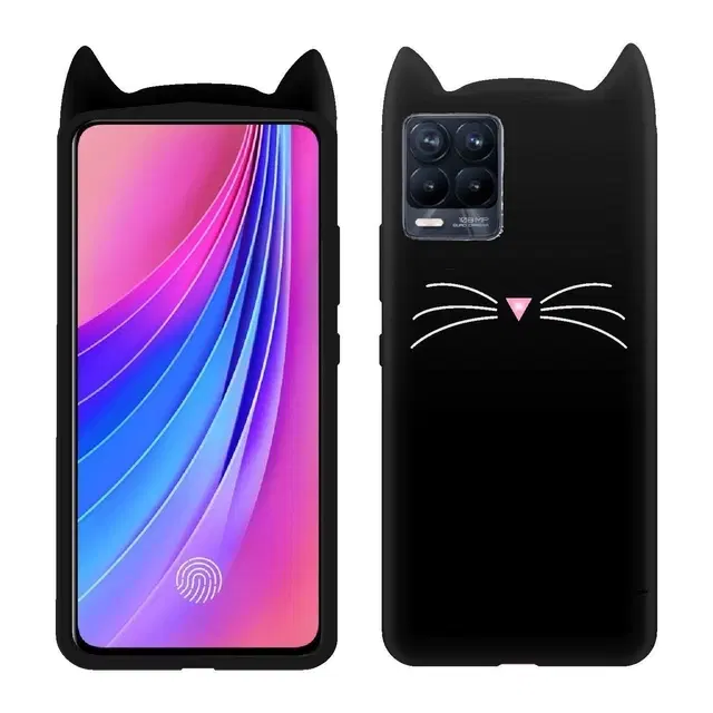 Rubber Mobile Back Cover for Realme 8 Pro (Black)