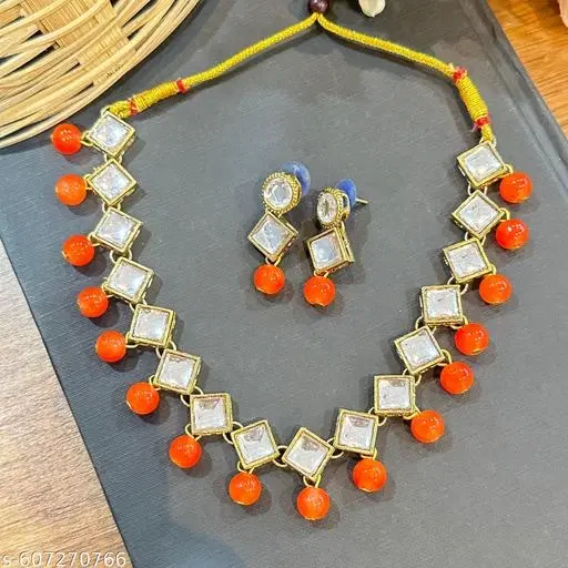 Kundan Necklace  for Women, Blue