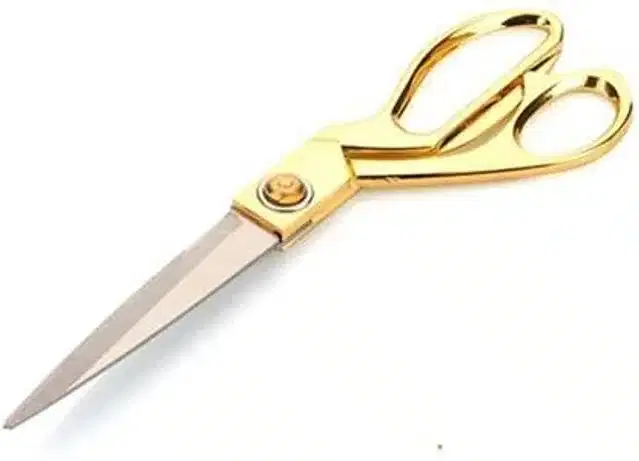 Steel Tailoring Scissor with Brass Finish Handle, Multicolor