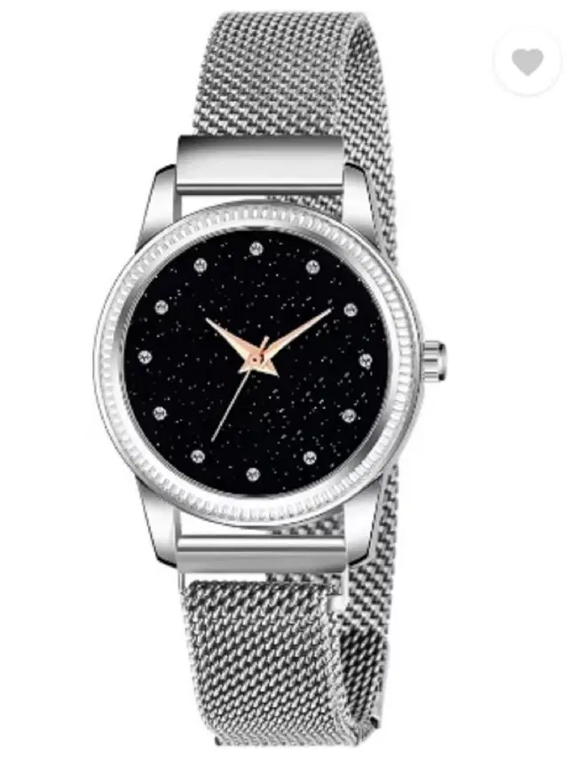 Analog Watch for Women & Girls (Silver)