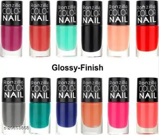 Ronzille Exclusive Nail Polish, Multicolor, 6.5 ml, Pack of 12
