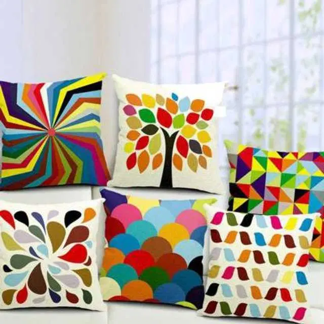 Cushion cover with zip Closure, Set of 5, 16 X 16 Inches, Multicolor, A-325