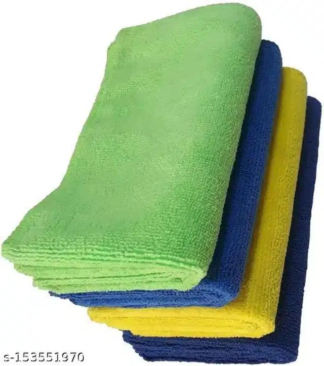 Microfiber Bath Towel, Multicolor, 40x40 cm, Pack of 4