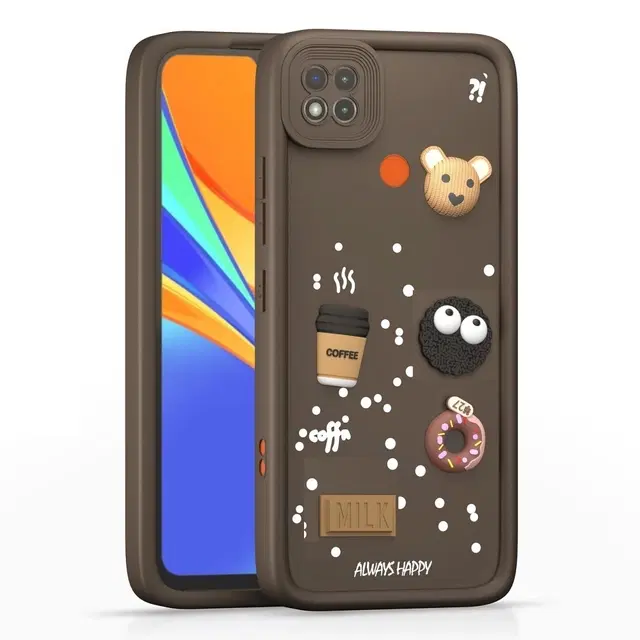 Rubber Mobile Back Cover for REDMI 9 Activ (Brown)