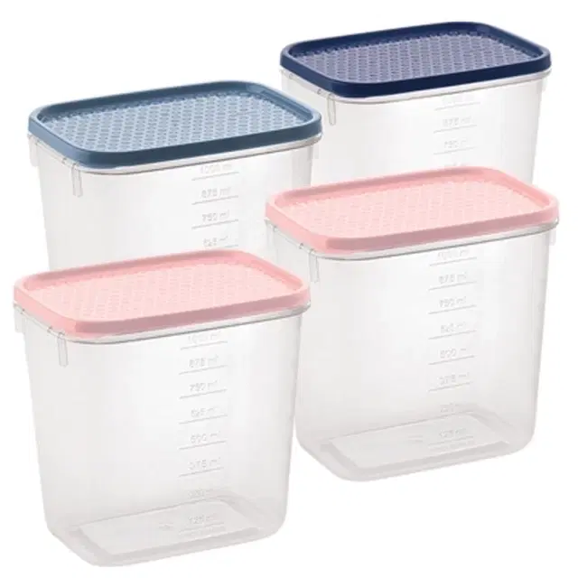 ALL TIME Polka Container, 401x4, 600 ml Each, Set of 4