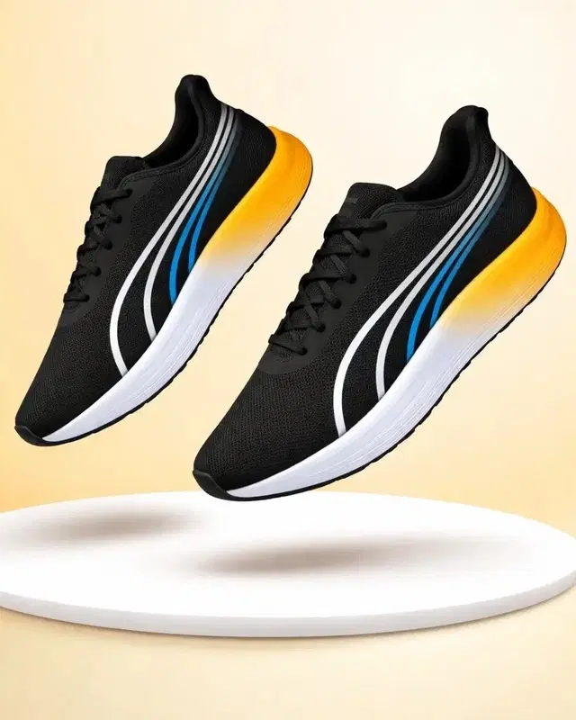 Sports Shoes for Men, Black & Yellow (8)