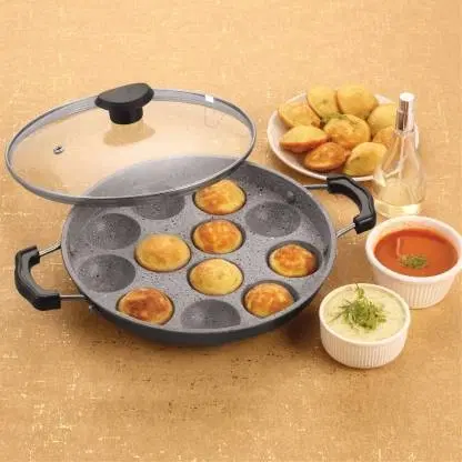iVBOX Non-Stick Baati Baking Pot with Lid, 1 L
