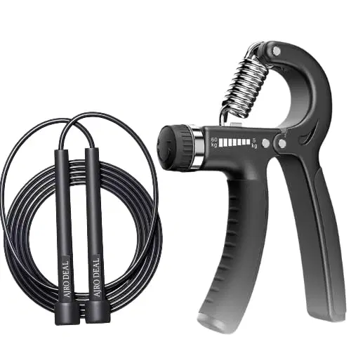 Ajro Deal Adjustable Hand Grip Strengthener With Skipping Rope Combo