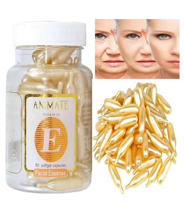 Vitamin E Capsules Facial Oil 60 Soft Gel Capsule  Pack of 1