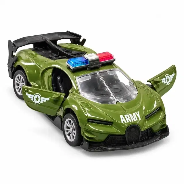 Toy Cloud 1:32 Bugatti Army Die-Cast Pull-Back Car with Opening Doors