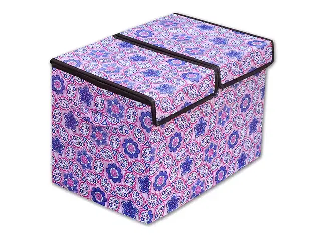 PVC Printed Multipurpose Partitioned Storage Box, Multicolor