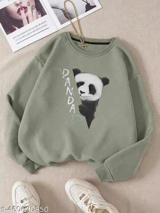 Fleece Sweatshirt for Women, Green (XXS)