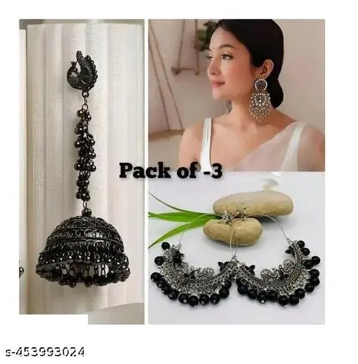 pack of 3 combo oxidized earrings