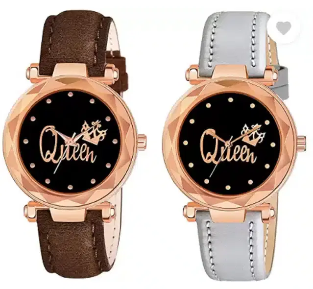 Analog Watch for Women, Pack of 2 (Multicolor)