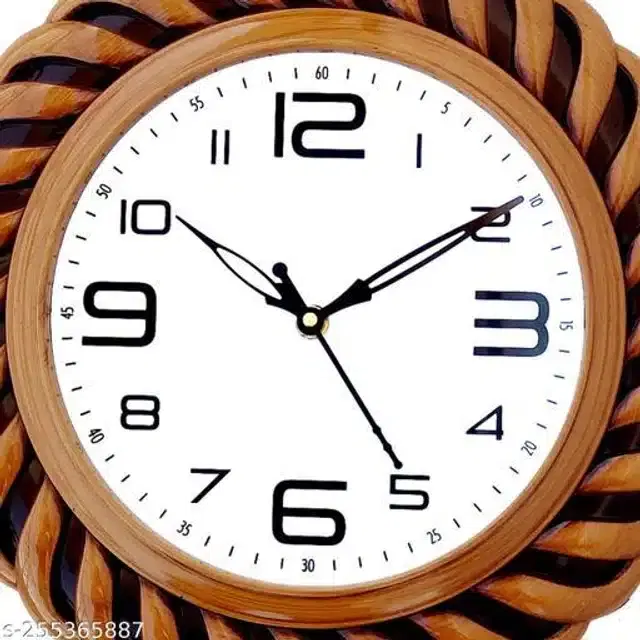 Analog Wall Clock, Brown, 30x30 cm